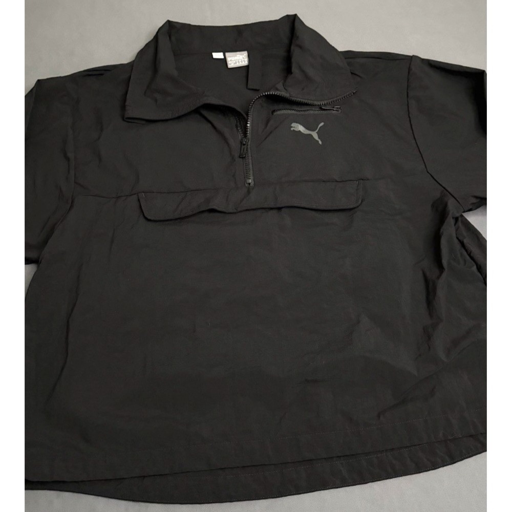Puma Half Zip Pullover Windbreaker Jacket Women's Size Small Black Lightweight - Picture 13 of 14